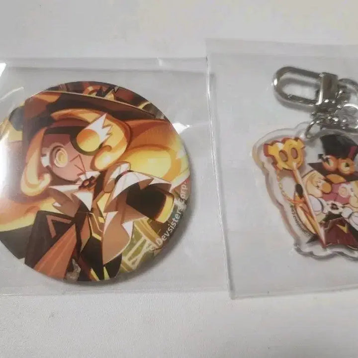 [BUNJANG] Cookie Run Kingdom Timekeeper Cookie Badge &amp; Keychain Set / 쿠키런 킹덤 시간지기쿠키 뱃지 키링 세트