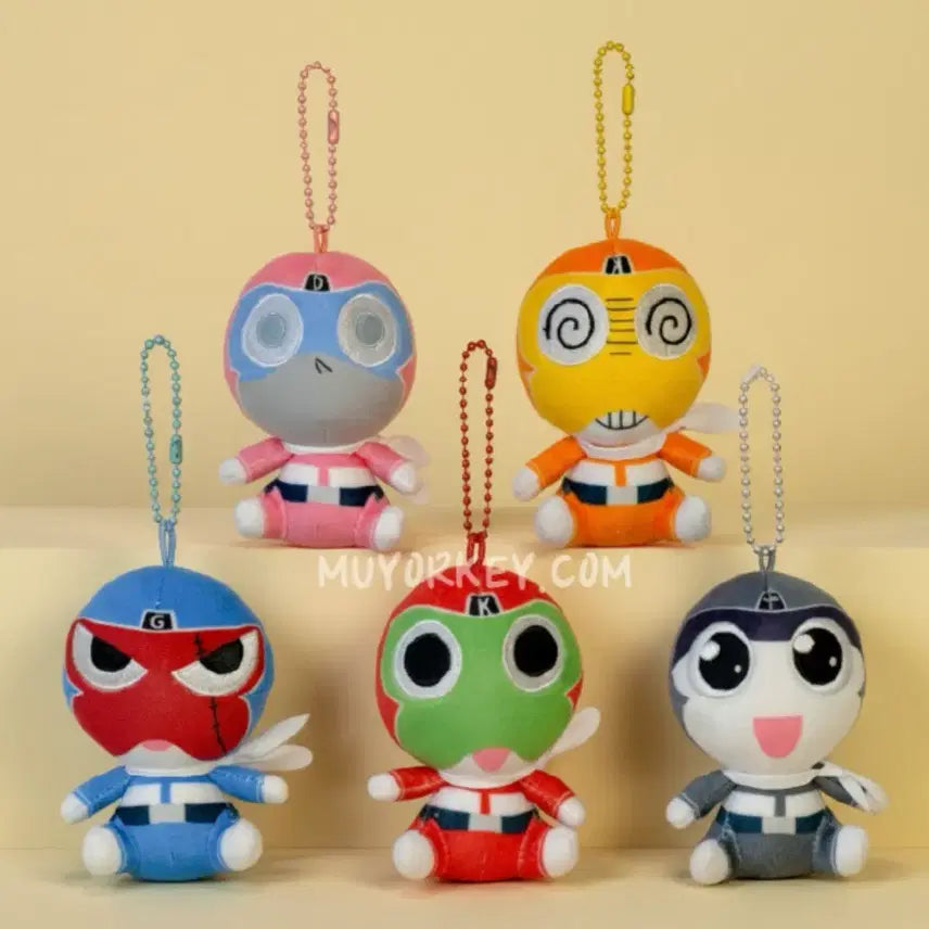 [BUNJANG] Keroro Ranger 5-Piece Set Plush Dolls / 5종 일괄 케로로 레인저 인형