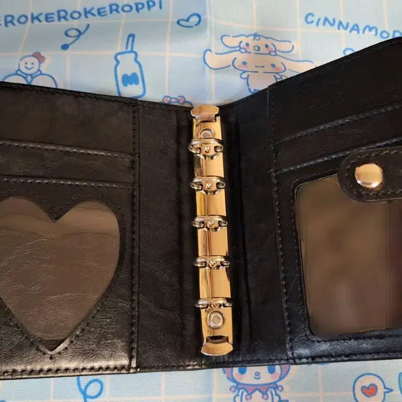 [BUNJANG] 5-Ring Black PU Leather Diary Binder / m5 5공 블랙 검정 다이어리 바인더 pu 가죽