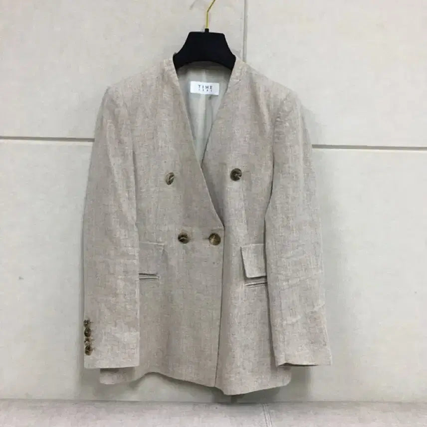 [BUNJANG] TIME (Hansem) Italian Fabric 100% Linen Double-Button Jacket / 한섬 타임 TIME 정품 이태리원단  마100% 린넨 더블 버튼 자켓
