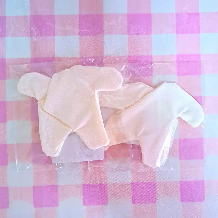 [BUNJANG] 10cm Doll In-seam Prevention Clothes (Skin Tone) Bundle Set (Sealed) / [2벌세트 미개봉] 솜인형 이염방지복(살색) 10cm 2벌 세트