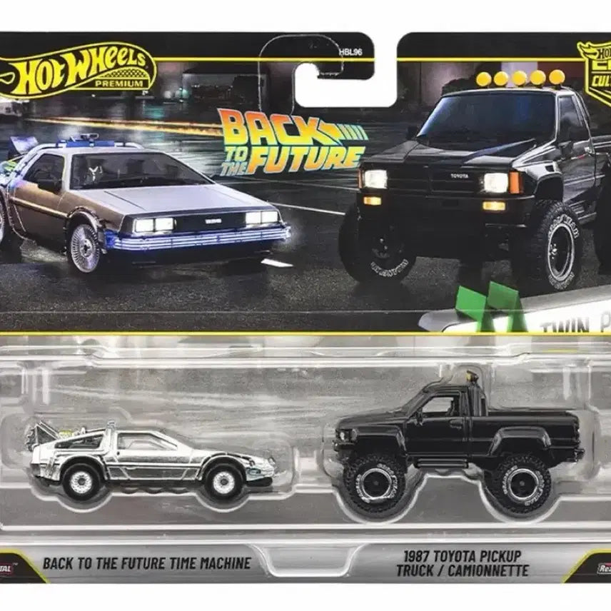[BUNJANG] Hot Wheels Premium Back to the Future Time Machine &amp; 1987 Toyota Pickup Truck 2-Pack 1:64 Scale Diecast Model Cars / 1:64 핫휠 프리미엄 백투더퓨처 타임머신 1987 도요타 픽업트럭 2팩 다이캐스트 2pack 모형 자동차 모델