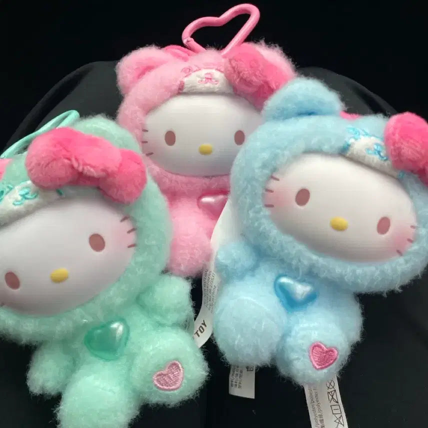 [BUNJANG] Hello Kitty Love Bear Teddy Pajamas Keychain / 헬로키티 러브베어 테디파자마스 파자마 키티 키링