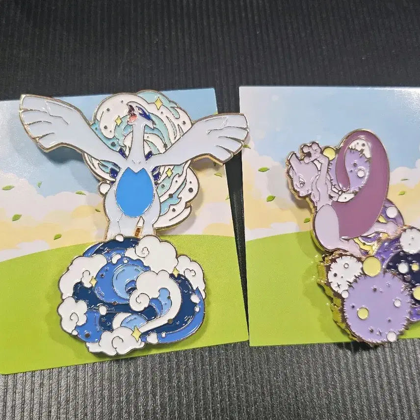 [BUNJANG] Pokemon Lugia &amp; Mewtwo Badge Set / 이삭 토스트 포켓몬뱃지 루기아 뮤츠