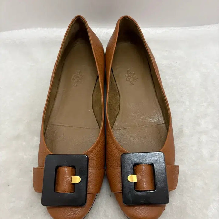 [BUNJANG] Hermès Brown Buckle Flat Shoes 39/255 / 에르메스 브라운 버클 플랫슈즈 39/255사이즈(정품)