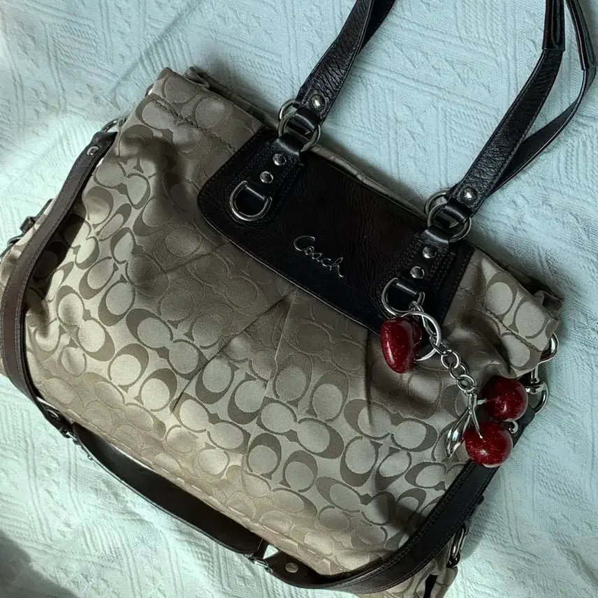 [BUNJANG] Coach Ashley Latte Gal Shoulder Bag / Coach 브라운 애슐리 라떼갸루 숄더백