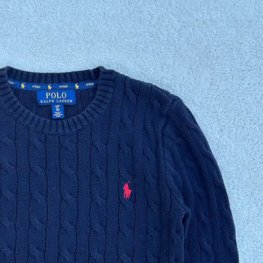 [BUNJANG] Polo Ralph Lauren Navy Cable Knit Sweater / 폴로 랄프로렌 네이비 케이블 니트