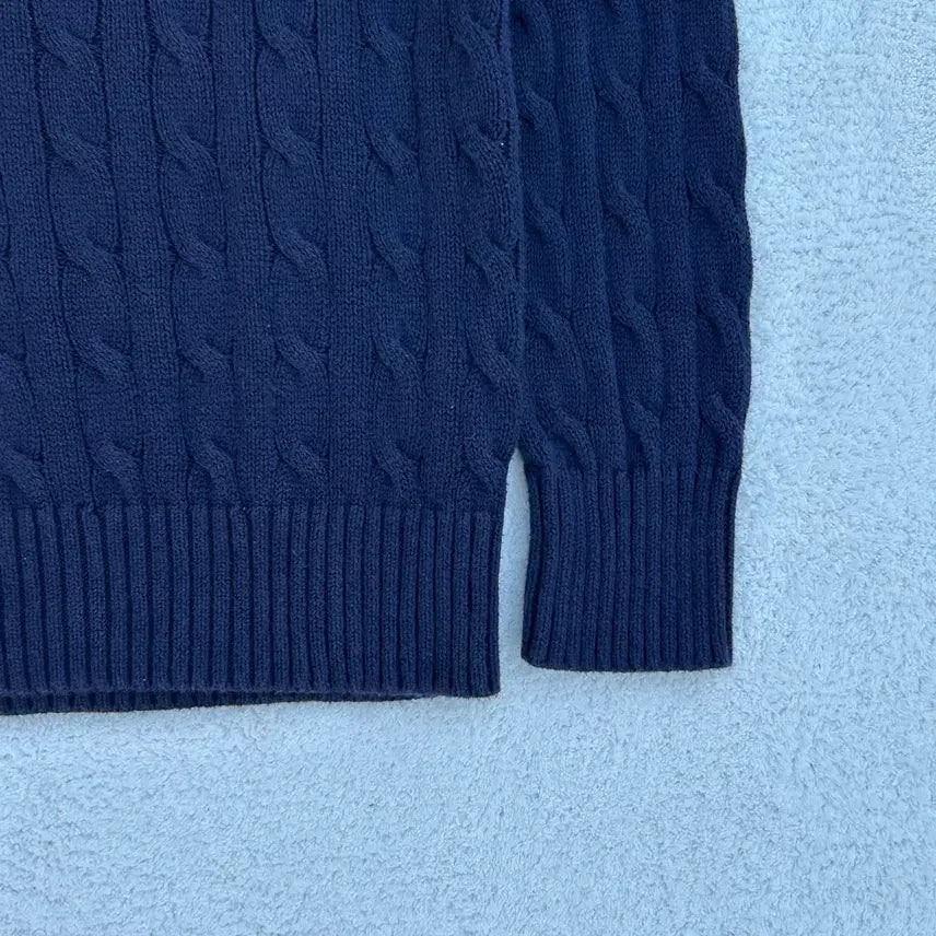 [BUNJANG] Polo Ralph Lauren Navy Cable Knit Sweater / 폴로 랄프로렌 네이비 케이블 니트