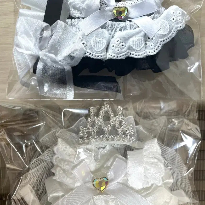 [BUNJANG] 15cm Doll Maid Dress &amp; Wedding Dress Bundle Set (Unsealed) / 인형옷 누이옷 15cm 메이드복 웨딩드레스 미개봉 일괄 솜깅 솜인형옷