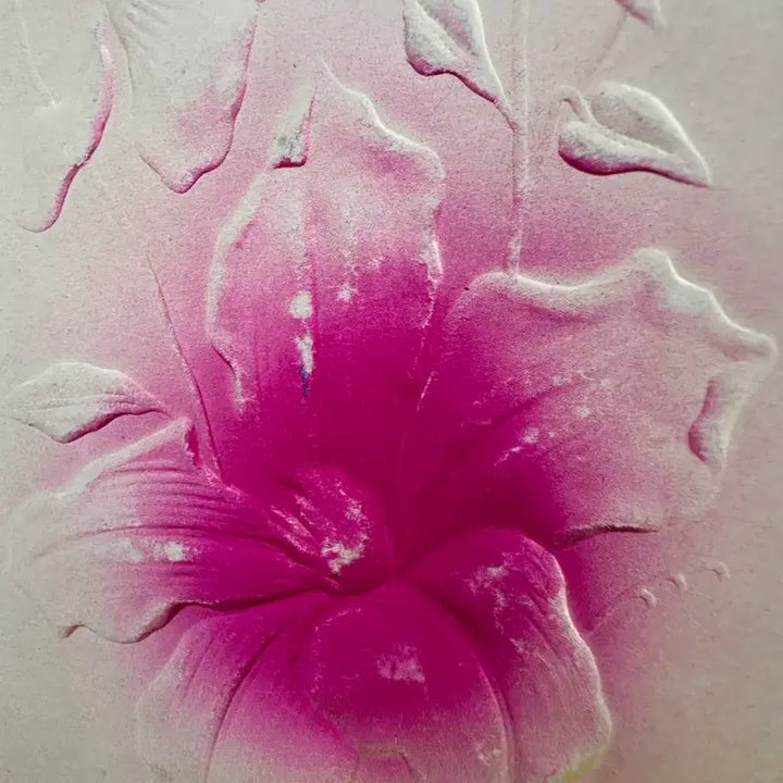 [BUNJANG] Antique Embossed Pink Gradient Flower Postcard / 앤틱엽서 입체양각 핑크 그라데이션