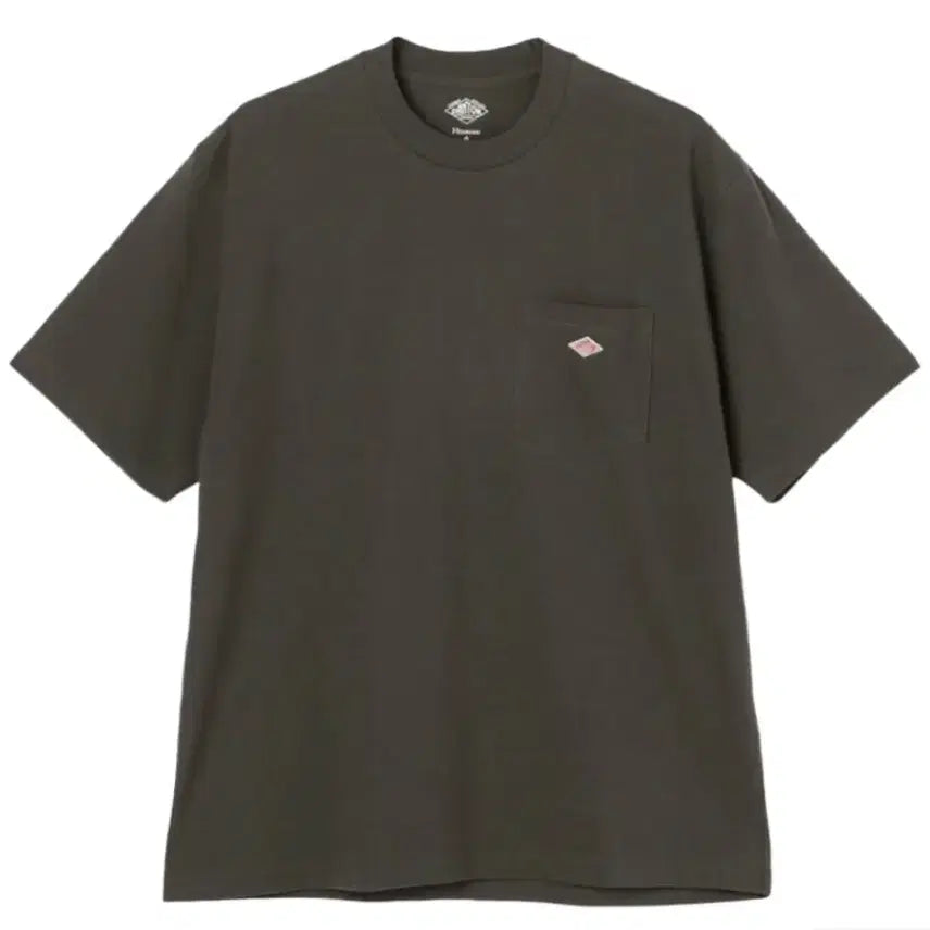 [BUNJANG] DanTon Plain Short Sleeve Pocket T-Shirt, Coal Grey / 단톤 플레인 숏슬리브 포켓 티셔츠 콜 그레이 [S,M]