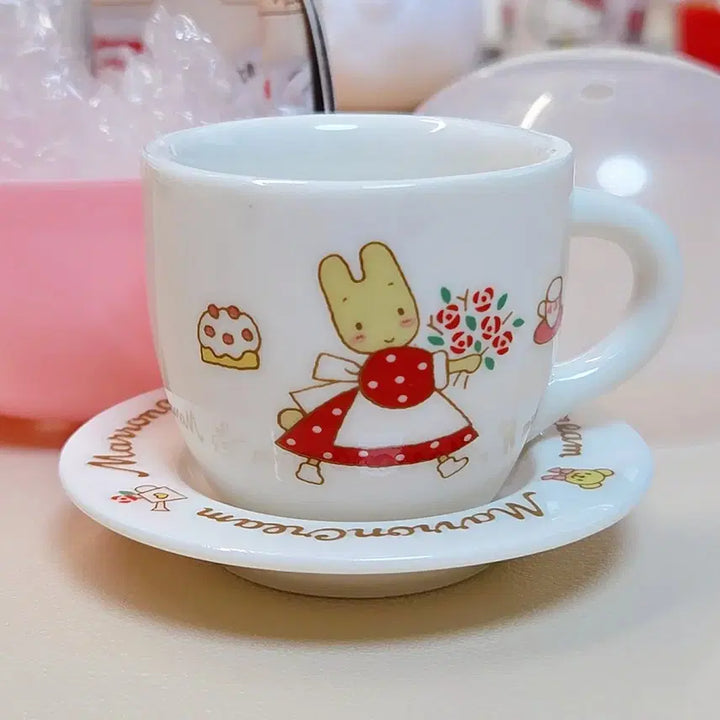 [BUNJANG] Sanrio Ceramic Miniature Cup and Saucer Gacha - Marron Cream / 산리오 도자기 미니어쳐 컵 소서 가챠 찻잔 마론크림