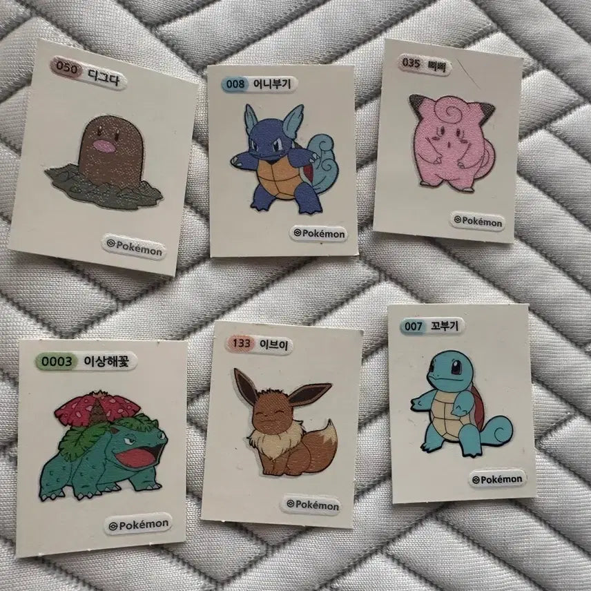 [BUNJANG] Pokemon Stickers 6 Types Set / 포켓몬 카드 띠부띠부씰 6종 세트