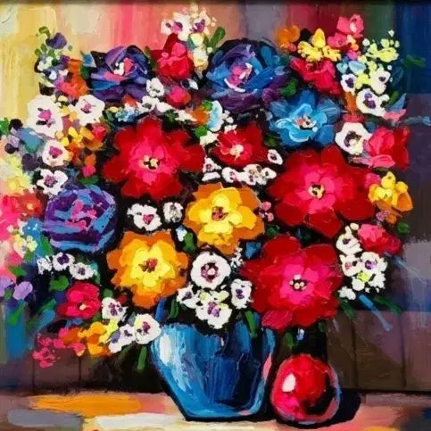 [BUNJANG] Kim Soo-young Original Oil Painting (10-ho Size) with Silver Frame / 공간을 밝히는 화사한 생명력, 김수영 화백 유화 10호 정품 원화 (액자