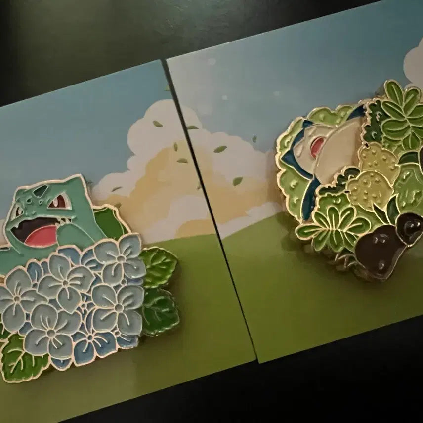[BUNJANG] Lee Isaac Toast Pokemon Pins (Bulbasaur, Snorlax) / 이삭토스트 포켓몬(이상해씨, 잠만보)