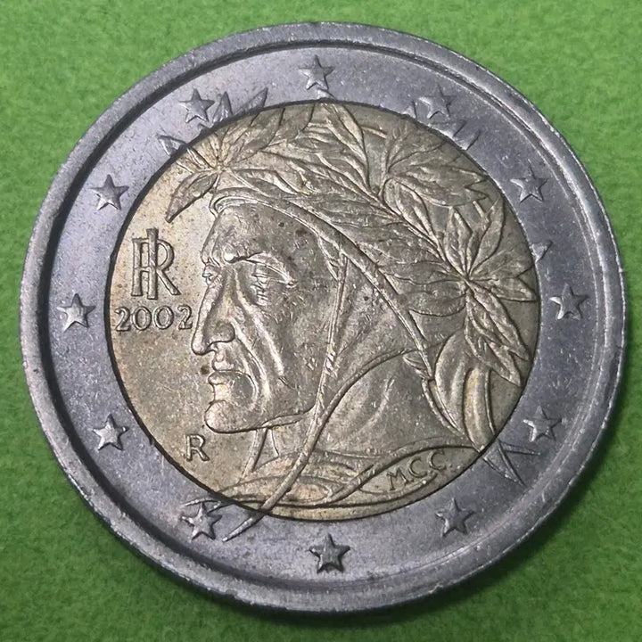 [BUNJANG] 2002 Italy 2 Euro Coin (Rare) / [희귀] 2002 이탈리아 2유로 동전 M3266