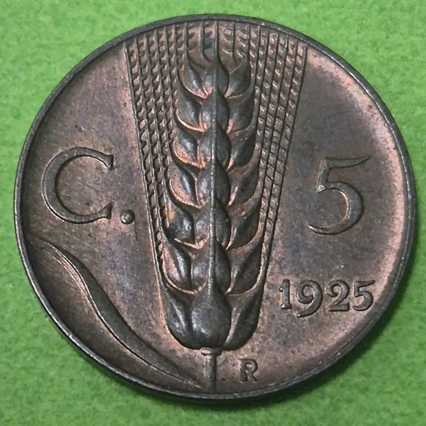 [BUNJANG] 1925 Italy 5 Centesimi Coin / [희귀]1925 이탈리아 5첸테시미 동전 M3275