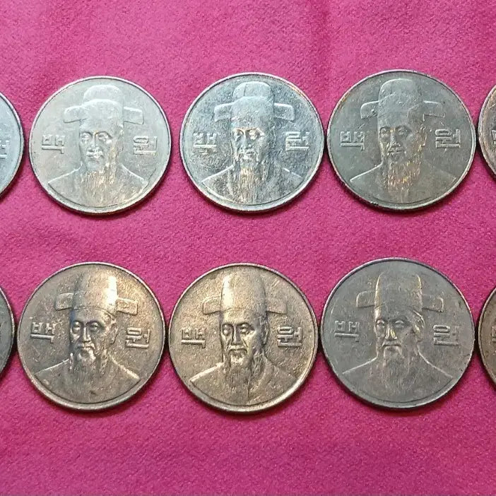 [BUNJANG] 10 x 2005 100 KRW Coins Bundle Set / 2005년 100원 동전 10개 일괄