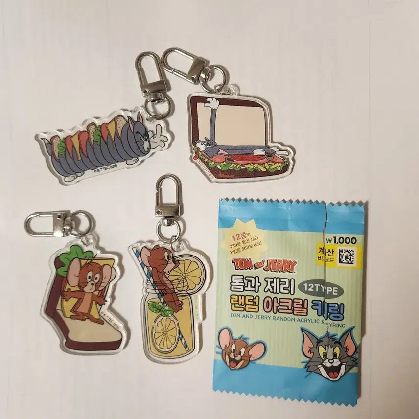 [BUNJANG] Daiso Tom and Jerry Acrylic Keyring Bundle Set / (일괄) 다이소 톰과제리 아크릴 키링 4개
