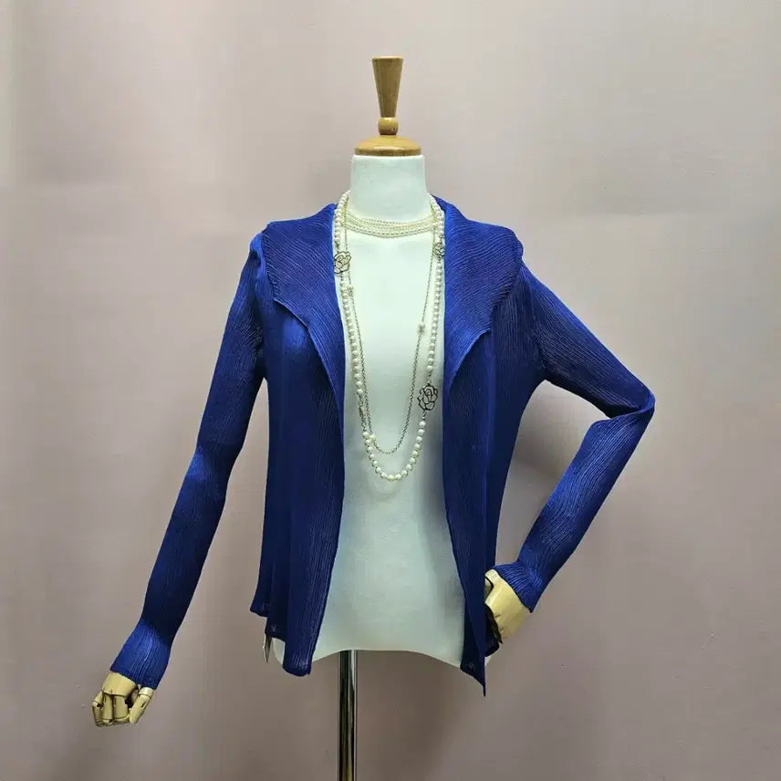 [BUNJANG] RANMA Blue Pleated Cardigan / RANMA 블루 플리츠 가디건