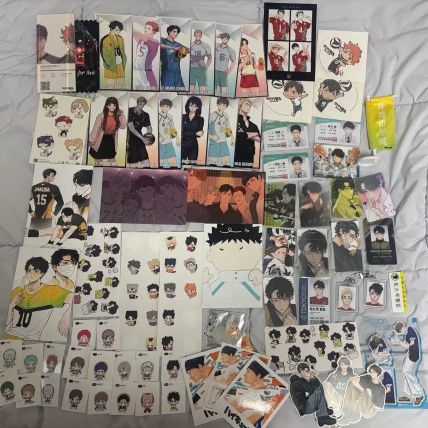 [BUNJANG] Haikyuu!! Atsumu Miya Acrylic Stands, Towels, and More Merchandise Bundle / 탈덕) 하이큐 아츠무 굿즈 대량 처분