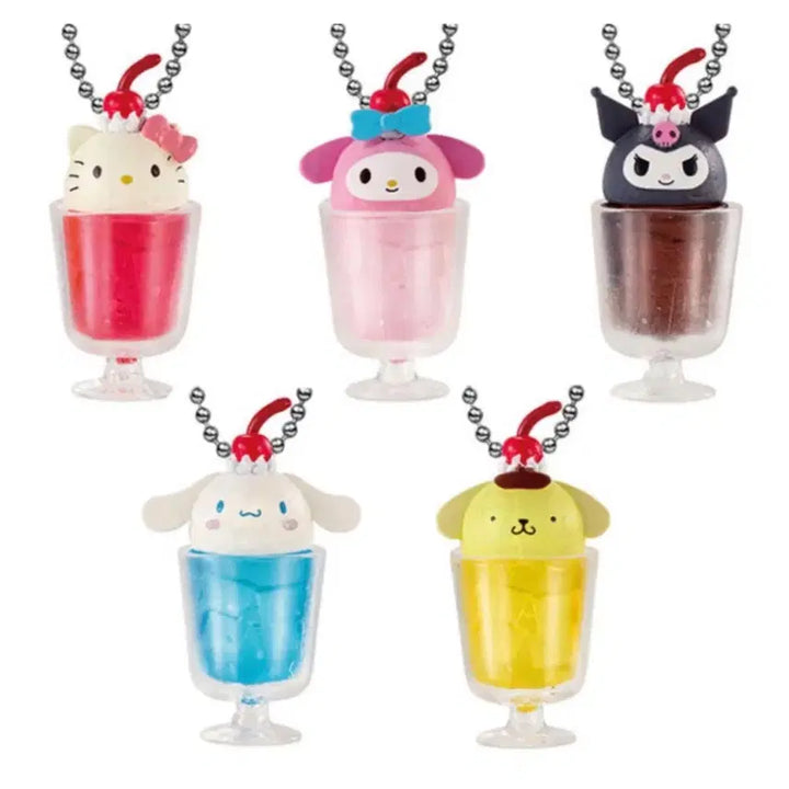 [BUNJANG] Sanrio Cafe Cream Soda Parfait Series Gacha Bundle Set / (5종 일괄) 산리오 카페 크림소다 파르페 시리즈 가챠 일괄판매