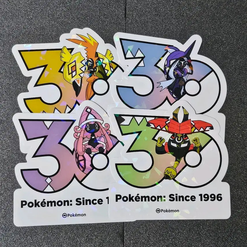 [BUNJANG] Pokemon 30th Anniversary Logo Sticker Bundle Set / 일괄) 포켓몬 로고 30주년 스티커 카푸꼬꼬꼭 나비나 브루루 느지느