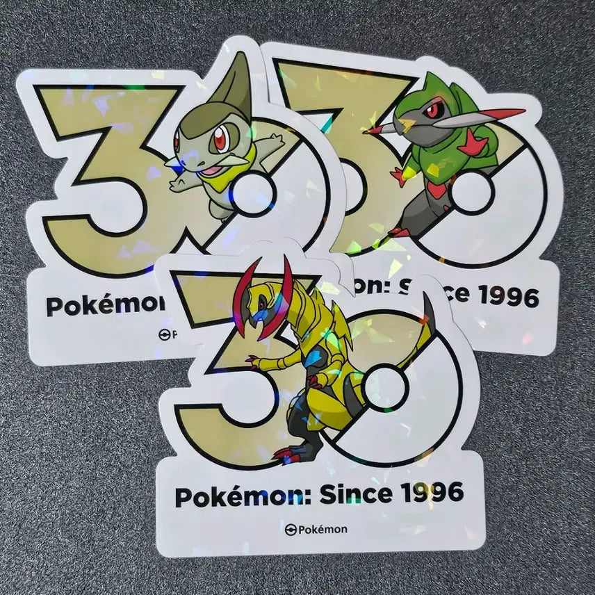 [BUNJANG] Pokemon 30th Anniversary Logo Sticker Bundle Set (Turtwig, Grotle, Torterra) / 일괄) 포켓몬 로고 30주년 스티커 터검니 액슨도 액스라이즈