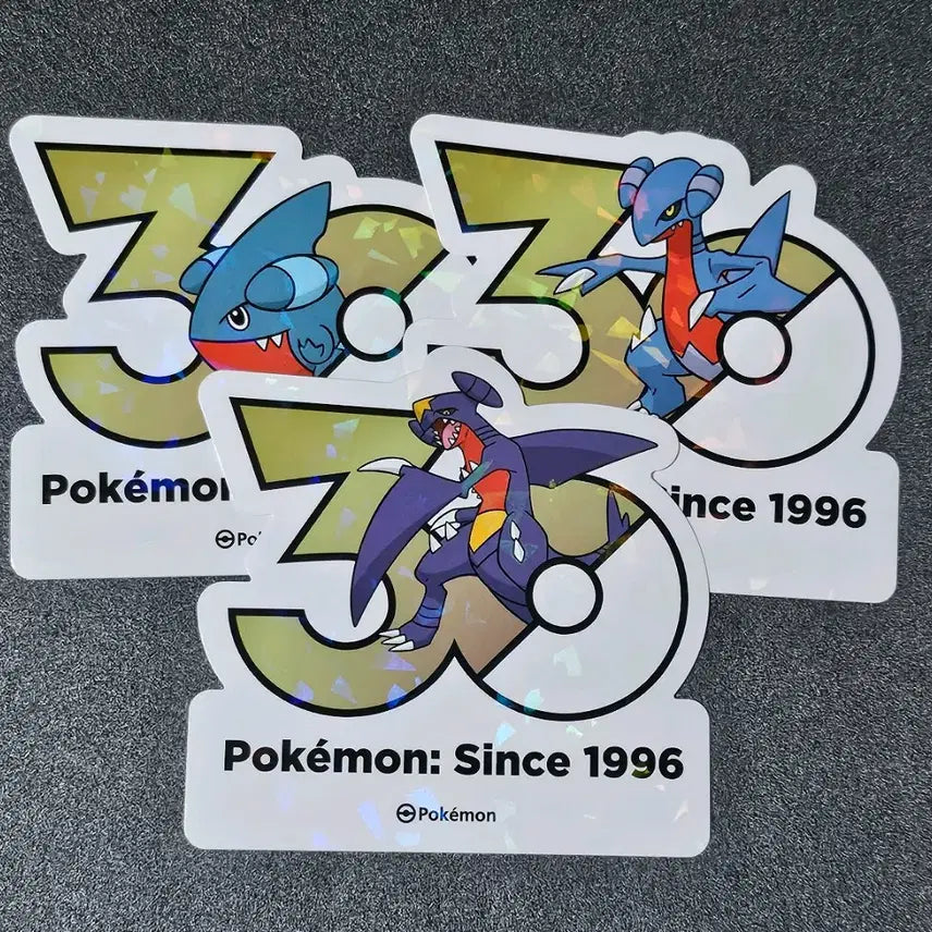 [BUNJANG] Pokemon 30th Anniversary Sticker Bundle / 일괄) 포켓몬 로고 30주년 스티커 딥상어동 한바이트 한카리아스