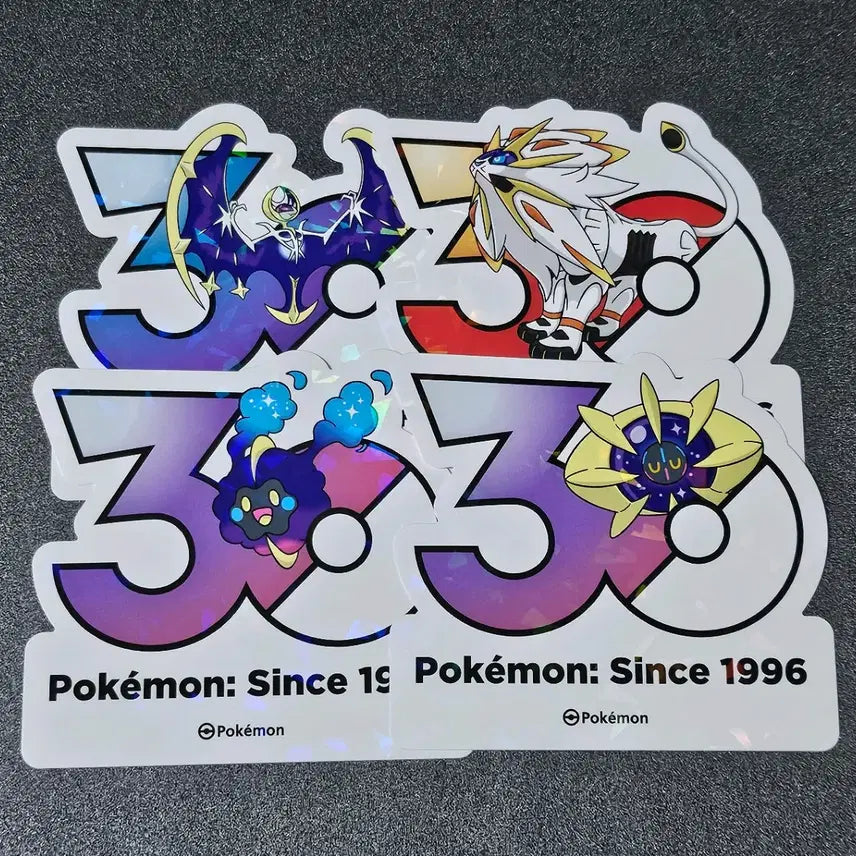 [BUNJANG] Pokemon Logo 30th Anniversary Sticker Bundle Set / 일괄) 포켓몬 로고 30주년 스티커 코스모그 코스모움 루나아라 솔가레오