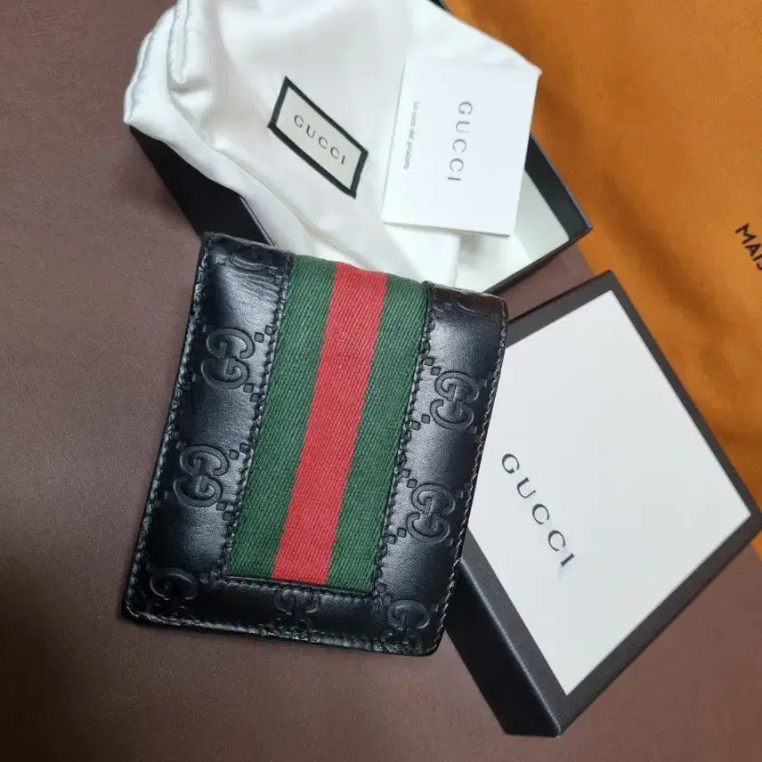 [BUNJANG] Gucci Shima Three-Stripe Bifold Wallet / GUCCI  시마삼선 반지갑