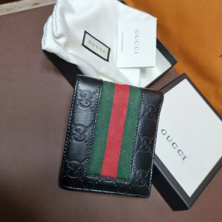 [BUNJANG] Gucci Shima Three-Stripe Bifold Wallet / GUCCI  시마삼선 반지갑