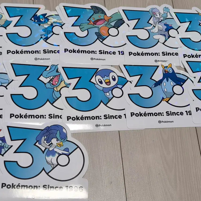 [BUNJANG] Pokemon 30th Anniversary Logo Sticker - Water Starters / 포켓몬 30주년 로고 스티커 물포켓몬 스타팅 판매합니다.