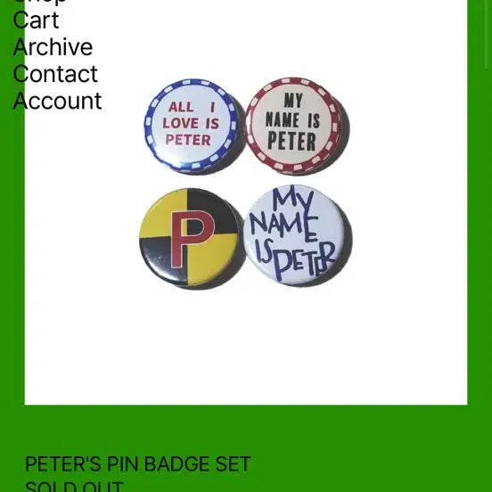 [BUNJANG] My Name Is Peter Pin Badge Set / 마이네임이즈피터 핀뱃지 세트