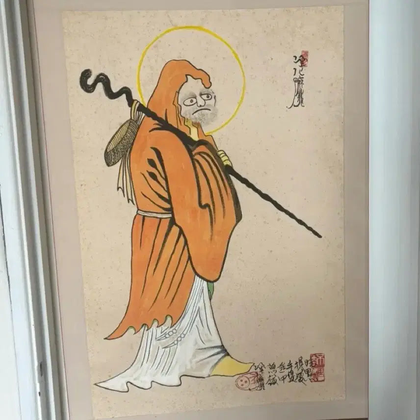 [BUNJANG] Bodhidharma Painted Scroll / 달마  채색  족자