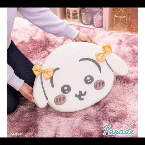 [BUNJANG] Chiikawa Usagi Ribbon Cushion / 치이카와 리본 쿠션 우사기 새상품