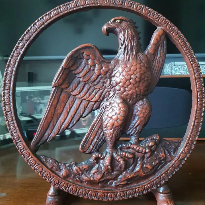 [BUNJANG] Cast Iron Eagle Emblem Round Ornament / 독수리 문양 원형 장식 주물