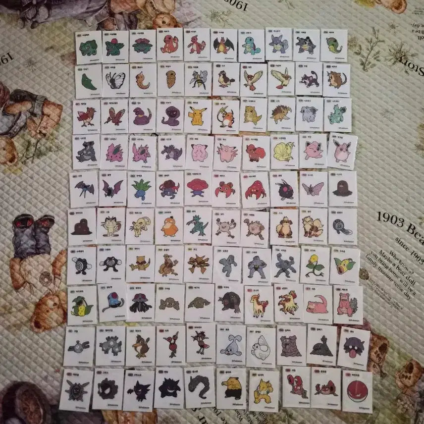 [BUNJANG] Pokemon Stickers Generation 1 (1-100) Bundle Set / 포켓몬 띠부씰  1세대 숫자3자리 1번부터 100번까지 일괄판매합니다