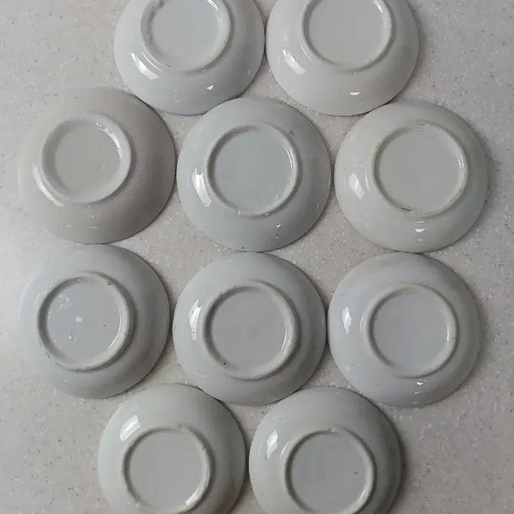 [BUNJANG] Antique Korean "Waesa-gi" Flower Plates (Set of 10) / 근대사 수집품 왜사기 빈티지 꽃접시 10개