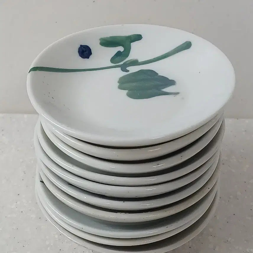 [BUNJANG] Antique Korean "Waesa-gi" Flower Plates (Set of 10) / 근대사 수집품 왜사기 빈티지 꽃접시 10개