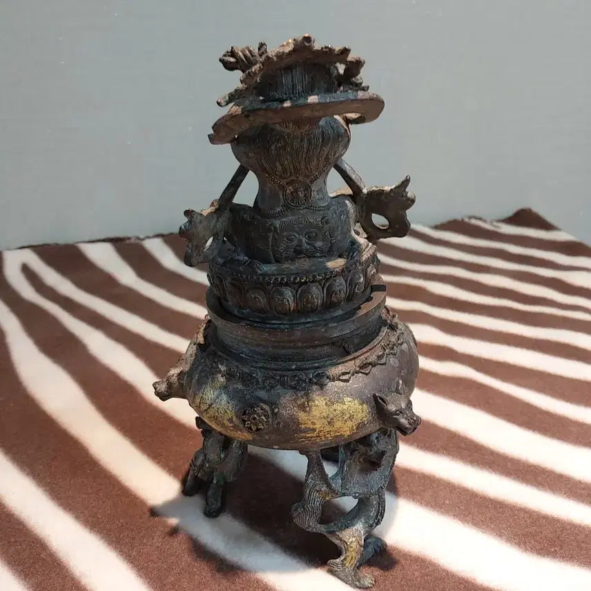 [BUNJANG] Antique Vintage Brass Buddha Incense Burner / 불상 향로 앤틱 빈티지 황동
