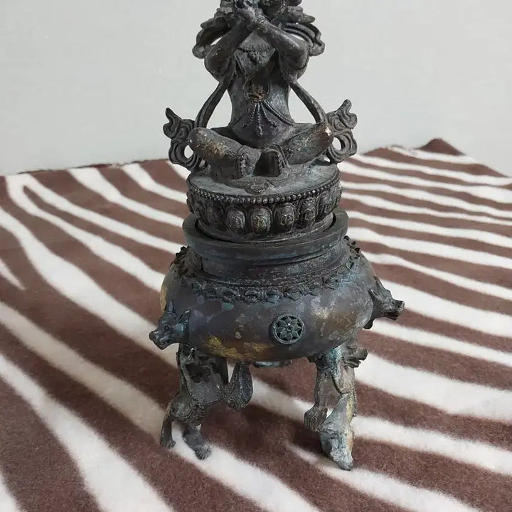 [BUNJANG] Antique Vintage Brass Buddha Incense Burner / 불상 향로 앤틱 빈티지 황동