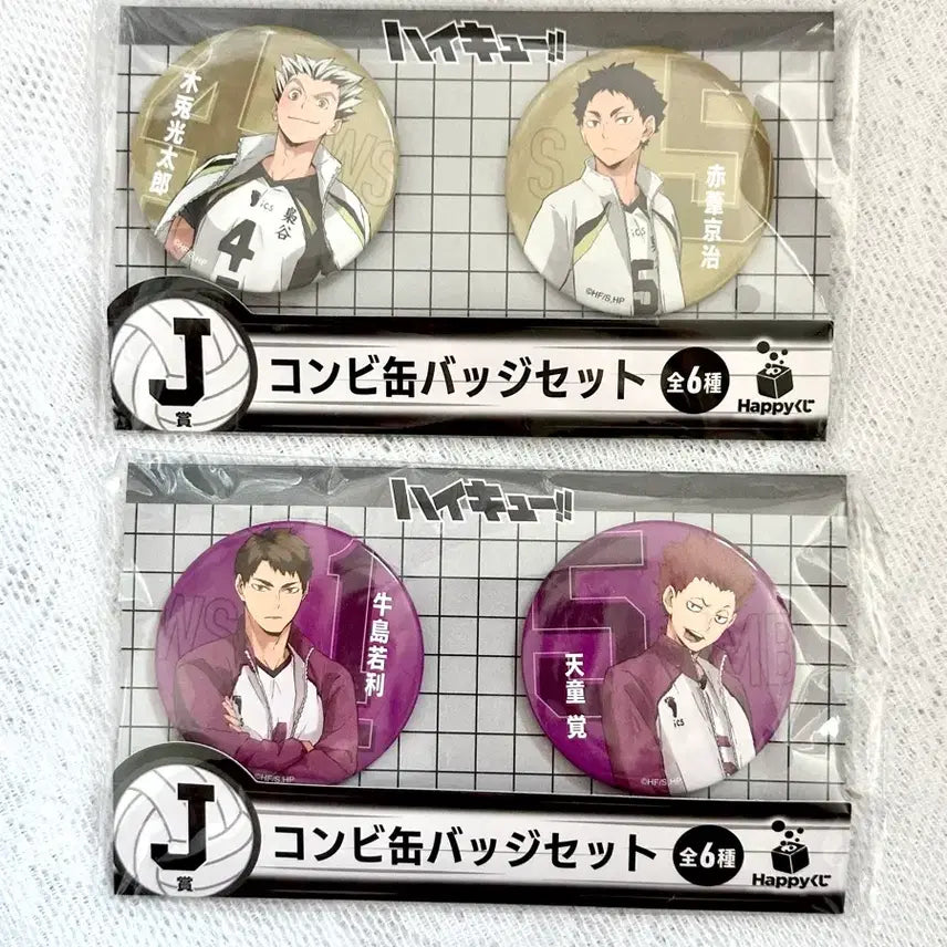[BUNJANG] Haikyu!! Happy Kuji Prize J Can Badge - Bokuto, Akaashi, Ushijima, Tendo / 하이큐 해피쿠지 J상 캔뱃지 보쿠토 아카아시 우시지마 텐도