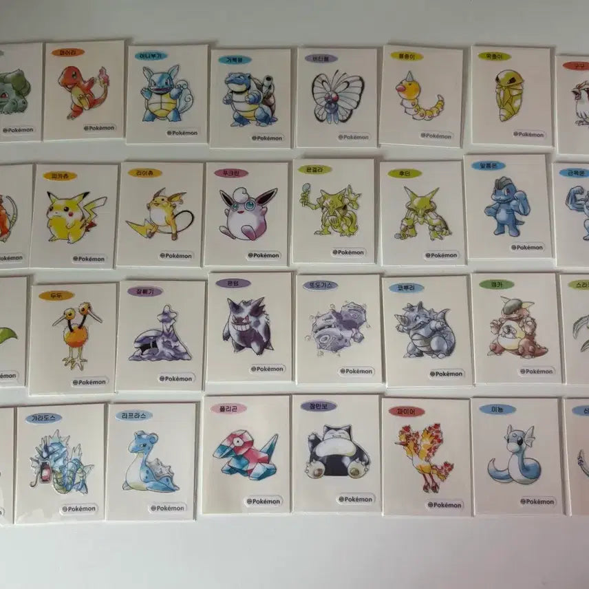 [BUNJANG] Pokemon 30th Anniversary Artic 32 Types Bundle Set / 포켓몬 30주년 아트윅 띠부씰 32종 일괄 판매 피카츄 파이리 신뇽 미뇽