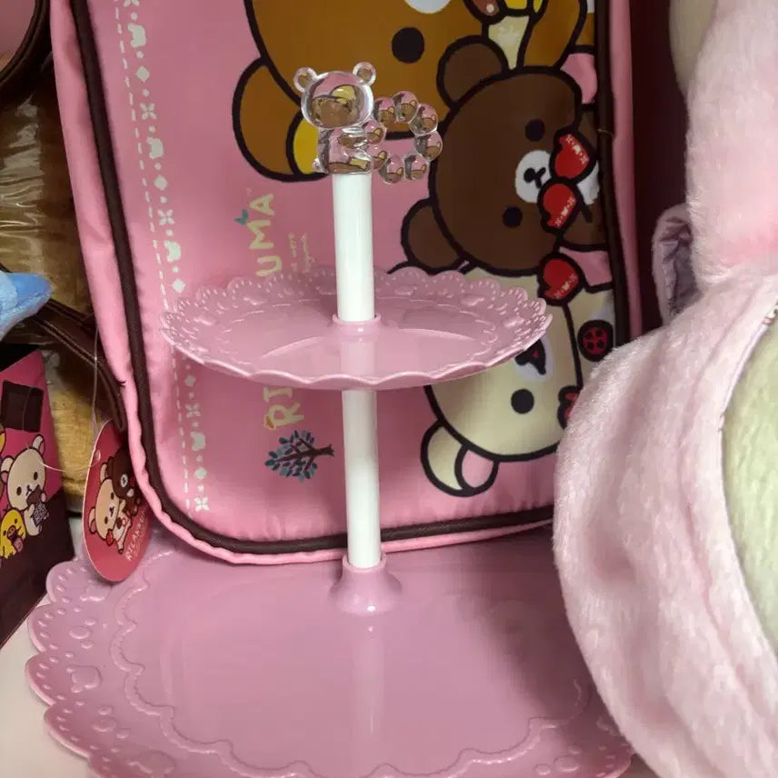 [BUNJANG] Rilakkuma Pink 2-Tier Serving Tray / 리락쿠마 핑크 트레이 방꾸 공주