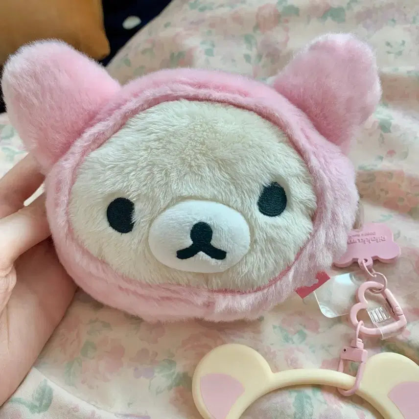 [BUNJANG] Korilakkuma Rabbit Wallet Pouch with Strap, Keychain Holder, and Carabiner Bundle Set / 일괄) 코리락쿠마 우사기 지갑 파우치, 스트랩 키링 걸이 카라비너