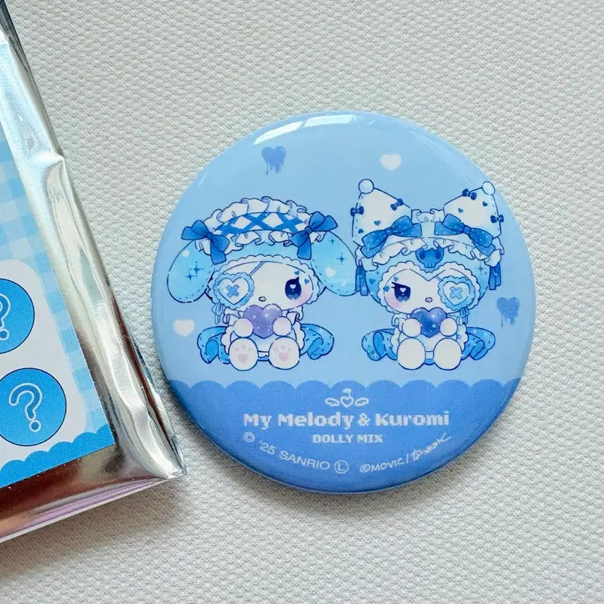 [BUNJANG] My Melody &amp; Kuromi Dolly Mix Random Can Badge / (전품)마이멜로디 쿠로미 돌리믹스 랜덤 캔뱃지