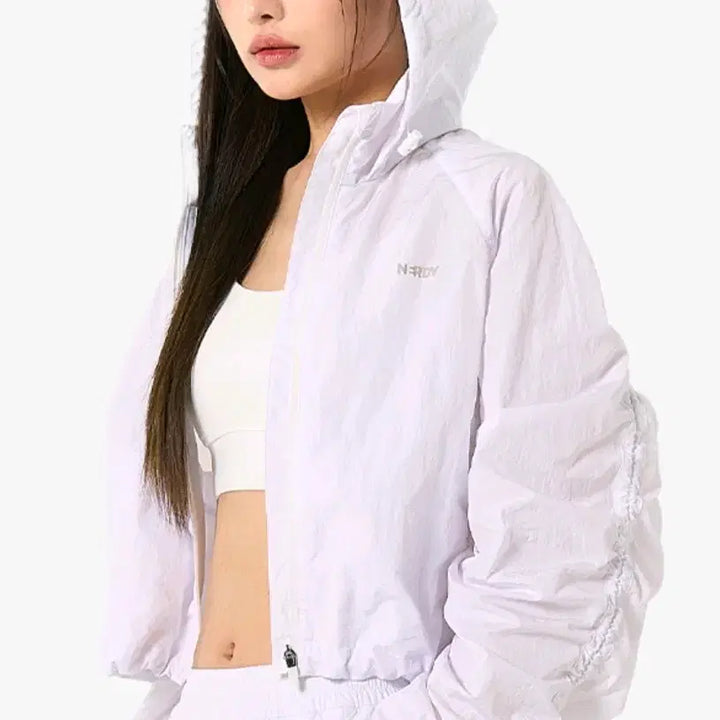 [BUNJANG] Nerdy 24SS White Oversized Windbreaker / 24SS NERDY 흰색 오버핏 바람막이