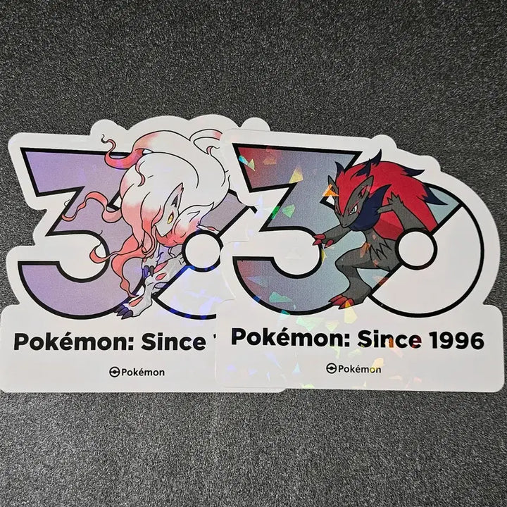 [BUNJANG] Bundle Set Pokemon Logo 30th Anniversary Stickers - Zoroark &amp; Hisuian Zoroark / 일괄) 포켓몬 로고 30주년 스티커 조로아크 히스이 조로아크