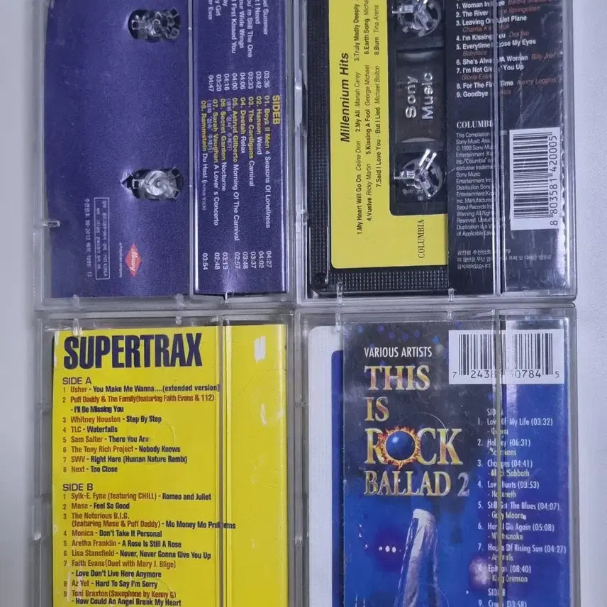 [BUNJANG] Pop Compilation 4 Cassette Tapes (Unsealed) / 팝 컴필레이션 4장 (개봉 카세트테이프)